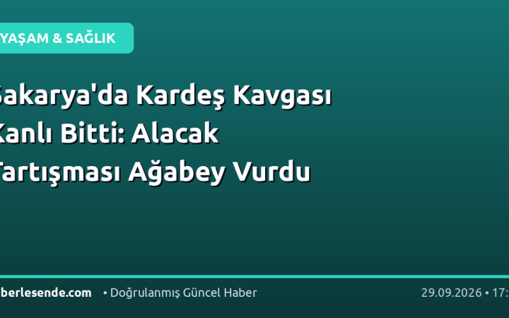 Sakarya'da Kardeş Kavgası Kanlı Bitti: Alacak Tartışması Ağabey Vurdu
