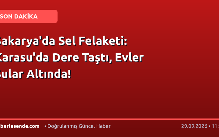 Sakarya'da Sel Felaketi: Karasu'da Dere Taştı, Evler Sular Altında!