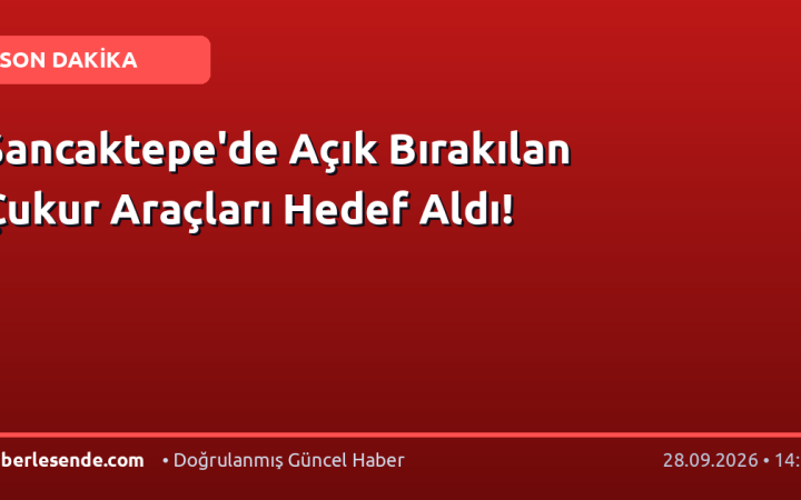 Sancaktepe'de Açık Bırakılan Çukur Araçları Hedef Aldı!