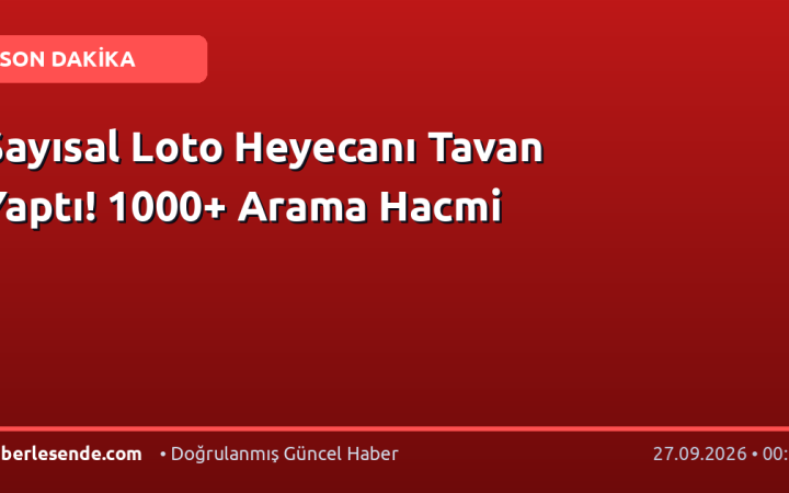 Sayısal Loto Heyecanı Tavan Yaptı! 1000+ Arama Hacmi
