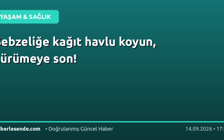 Sebzeliğe kağıt havlu koyun, çürümeye son!