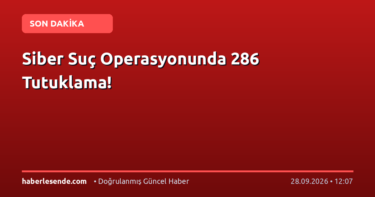 Siber Suç Operasyonunda 286 Tutuklama!