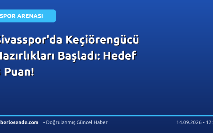 Sivasspor'da Keçiörengücü Hazırlıkları Başladı: Hedef 3 Puan!
