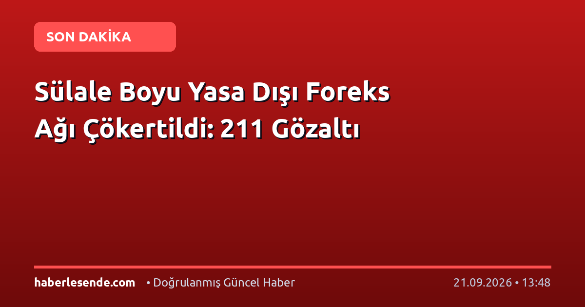 Sülale Boyu Yasa Dışı Foreks Ağı Çökertildi: 211 Gözaltı