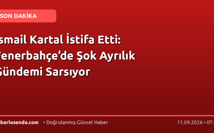 İsmail Kartal İstifa Etti: Fenerbahçe’de Şok Ayrılık Gündemi Sarsıyor