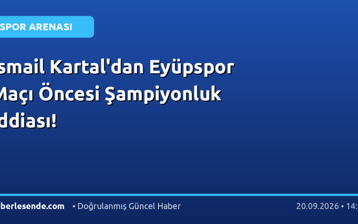 İsmail Kartal'dan Eyüpspor Maçı Öncesi Şampiyonluk İddiası!