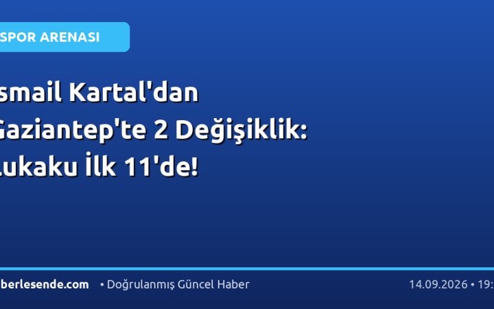 İsmail Kartal'dan Gaziantep'te 2 Değişiklik: Lukaku İlk 11'de!
