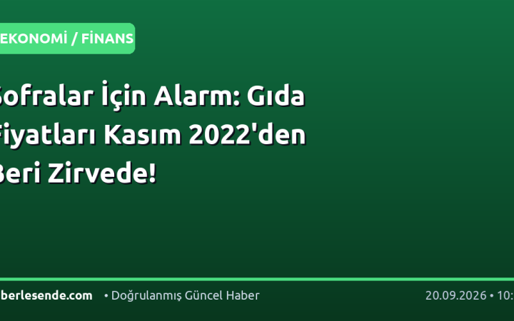 Sofralar İçin Alarm: Gıda Fiyatları Kasım 2022'den Beri Zirvede!
