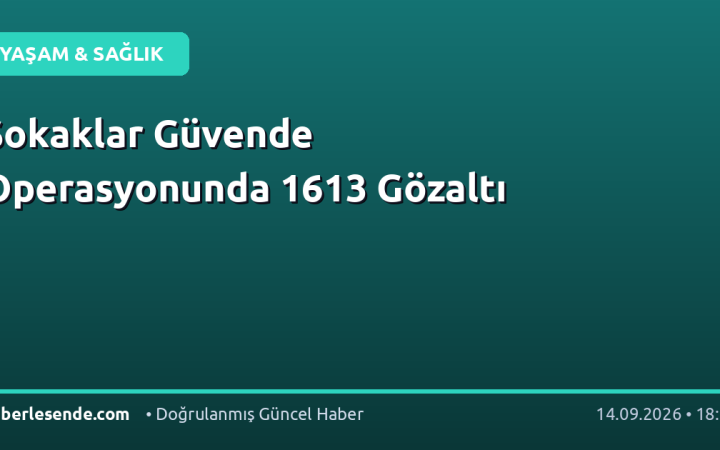 Sokaklar Güvende Operasyonunda 1613 Gözaltı