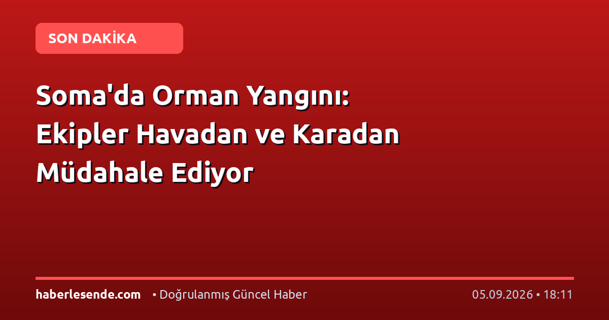 Soma'da Orman Yangını: Ekipler Havadan ve Karadan Müdahale Ediyor