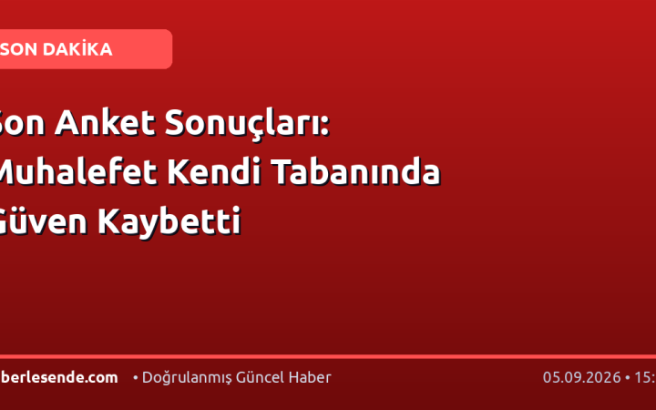 Son Anket Sonuçları: Muhalefet Kendi Tabanında Güven Kaybetti