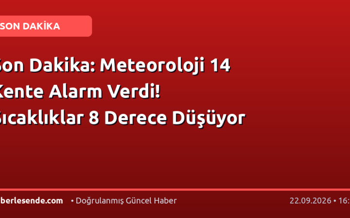 Son Dakika: Meteoroloji 14 Kente Alarm Verdi! Sıcaklıklar 8 Derece Düşüyor