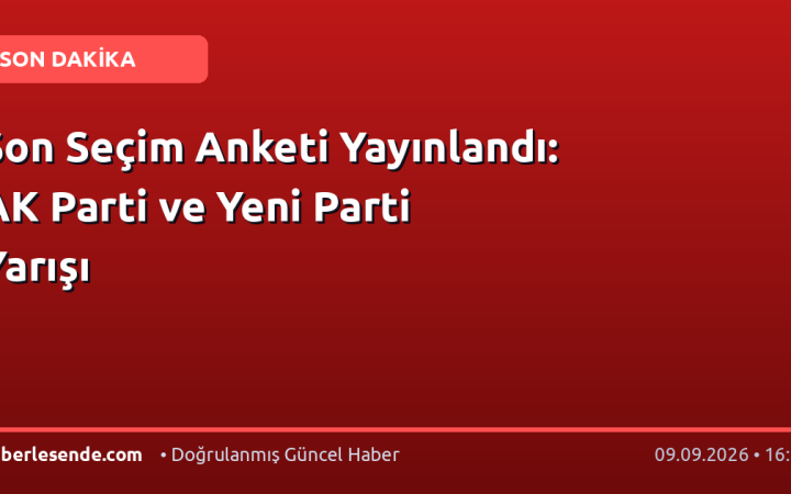 Son Seçim Anketi Yayınlandı: AK Parti ve Yeni Parti Yarışı