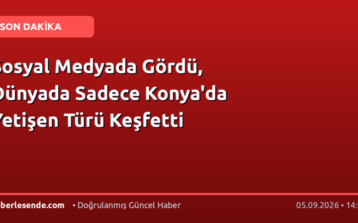 Sosyal Medyada Gördü, Dünyada Sadece Konya'da Yetişen Türü Keşfetti