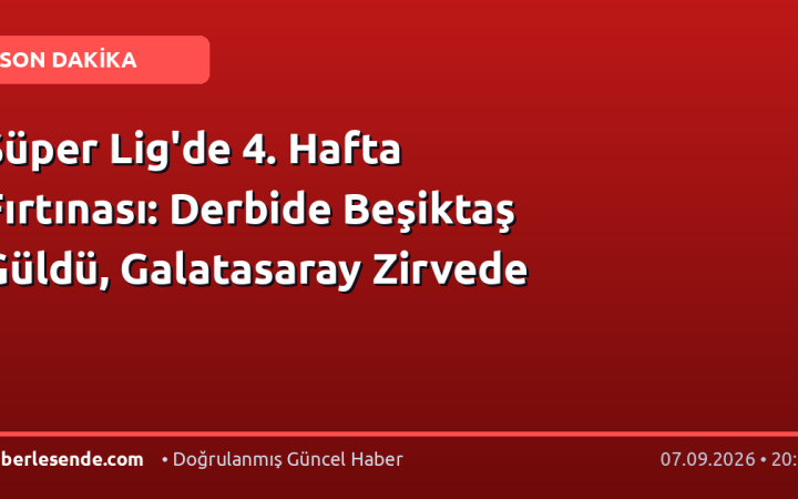 Süper Lig'de 4. Hafta Fırtınası: Derbide Beşiktaş Güldü, Galatasaray Zirvede