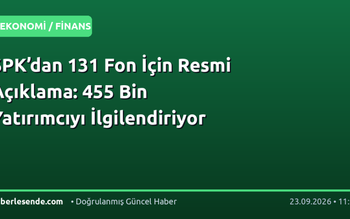 SPK’dan 131 Fon İçin Resmi Açıklama: 455 Bin Yatırımcıyı İlgilendiriyor