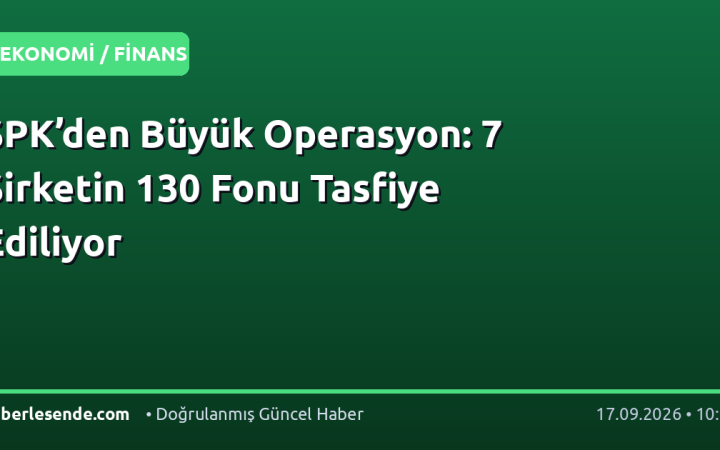 SPK’den Büyük Operasyon: 7 Şirketin 130 Fonu Tasfiye Ediliyor