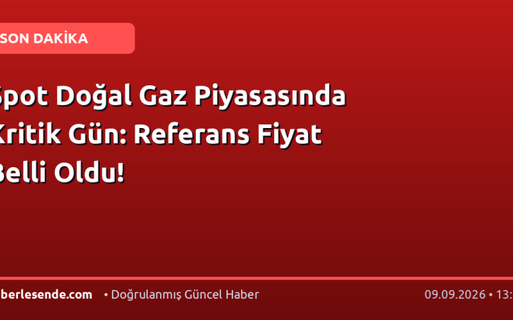 Spot Doğal Gaz Piyasasında Kritik Gün: Referans Fiyat Belli Oldu!
