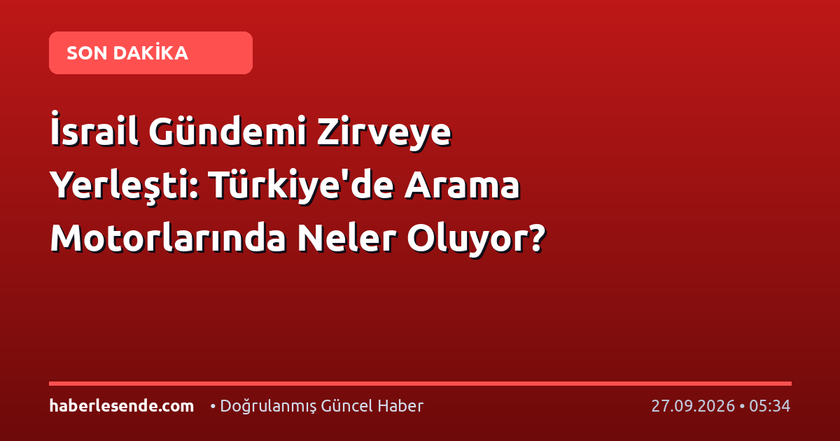İsrail Gündemi Zirveye Yerleşti: Türkiye'de Arama Motorlarında Neler Oluyor?