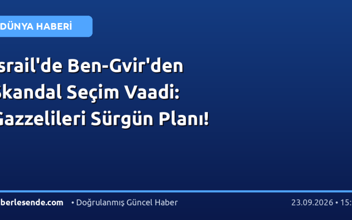 İsrail'de Ben-Gvir'den Skandal Seçim Vaadi: Gazzelileri Sürgün Planı!