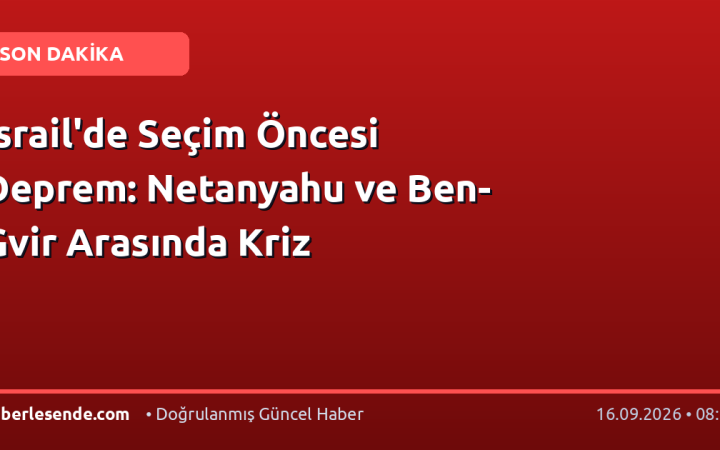 İsrail'de Seçim Öncesi Deprem: Netanyahu ve Ben-Gvir Arasında Kriz