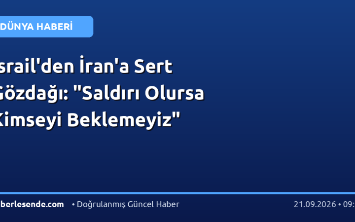 İsrail'den İran'a Sert Gözdağı: "Saldırı Olursa Kimseyi Beklemeyiz"