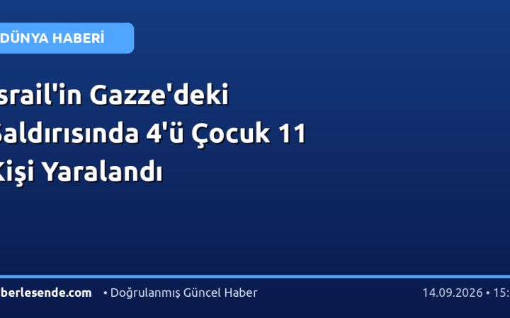 İsrail'in Gazze'deki Saldırısında 4'ü Çocuk 11 Kişi Yaralandı