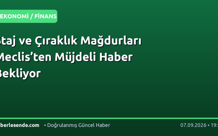Staj ve Çıraklık Mağdurları Meclis’ten Müjdeli Haber Bekliyor
