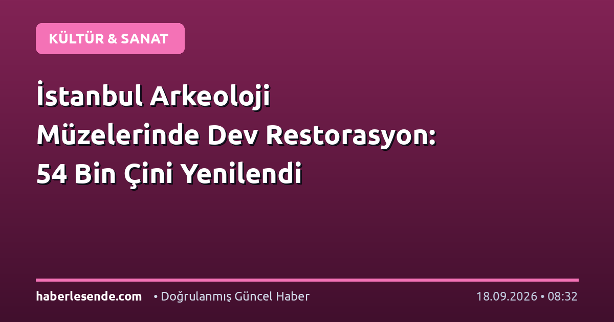 İstanbul Arkeoloji Müzelerinde Dev Restorasyon: 54 Bin Çini Yenilendi