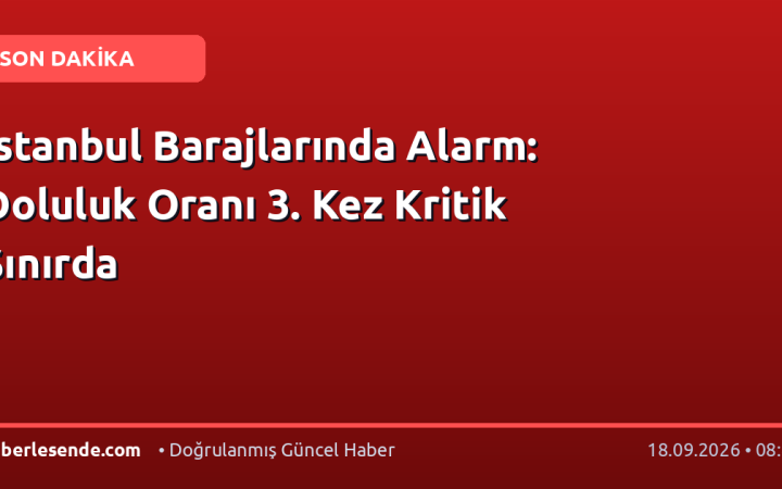 İstanbul Barajlarında Alarm: Doluluk Oranı 3. Kez Kritik Sınırda