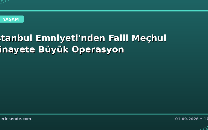 İstanbul Emniyeti'nden Faili Meçhul Cinayete Büyük Operasyon