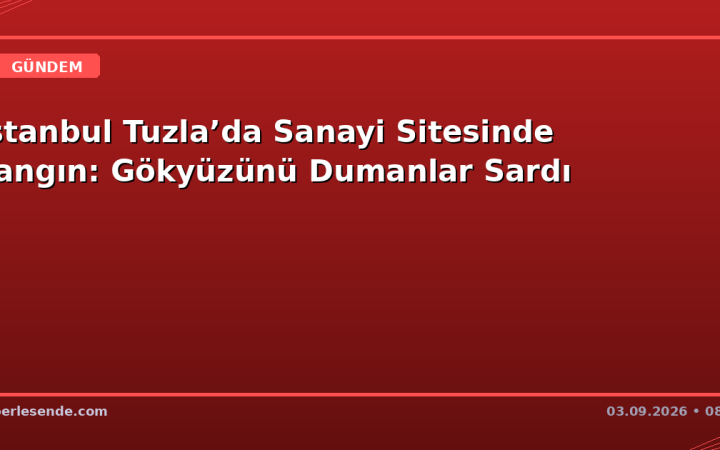 İstanbul Tuzla’da Sanayi Sitesinde Yangın: Gökyüzünü Dumanlar Sardı