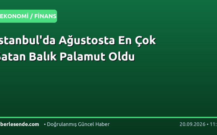 İstanbul'da Ağustosta En Çok Satan Balık Palamut Oldu