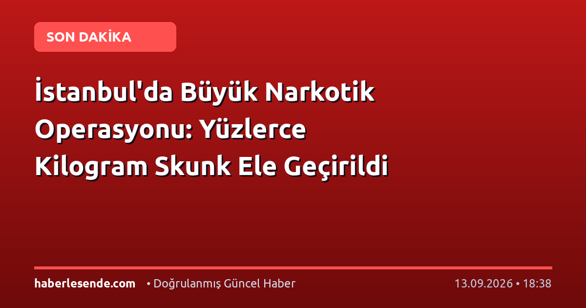 İstanbul'da Büyük Narkotik Operasyonu: Yüzlerce Kilogram Skunk Ele Geçirildi