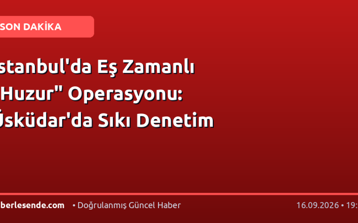 İstanbul'da Eş Zamanlı "Huzur" Operasyonu: Üsküdar'da Sıkı Denetim