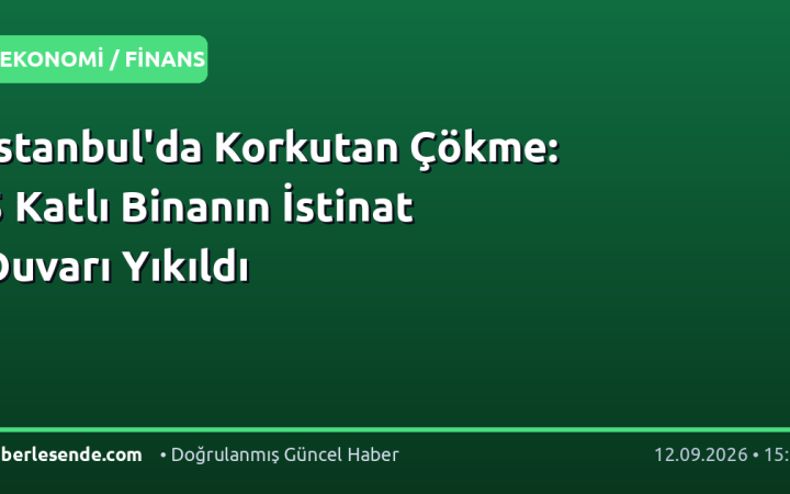 İstanbul'da Korkutan Çökme: 5 Katlı Binanın İstinat Duvarı Yıkıldı