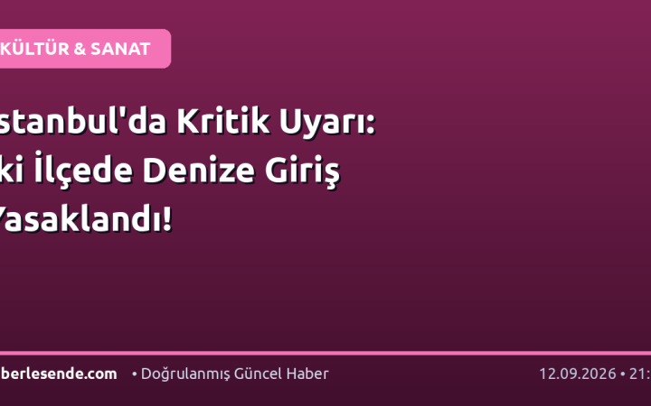 İstanbul'da Kritik Uyarı: İki İlçede Denize Giriş Yasaklandı!