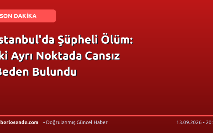 İstanbul'da Şüpheli Ölüm: İki Ayrı Noktada Cansız Beden Bulundu