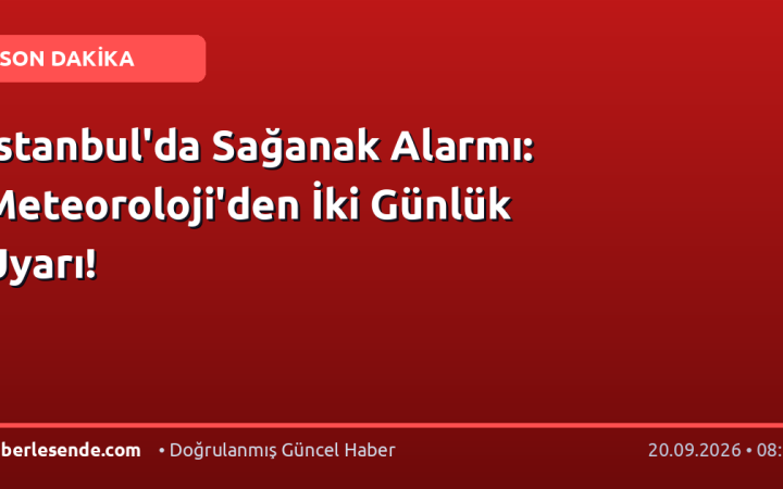 İstanbul'da Sağanak Alarmı: Meteoroloji'den İki Günlük Uyarı!