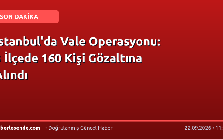 İstanbul'da Vale Operasyonu: 3 İlçede 160 Kişi Gözaltına Alındı