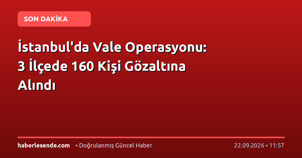 İstanbul'da Vale Operasyonu: 3 İlçede 160 Kişi Gözaltına Alındı