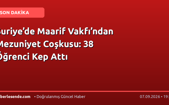 Suriye’de Maarif Vakfı’ndan Mezuniyet Coşkusu: 38 Öğrenci Kep Attı