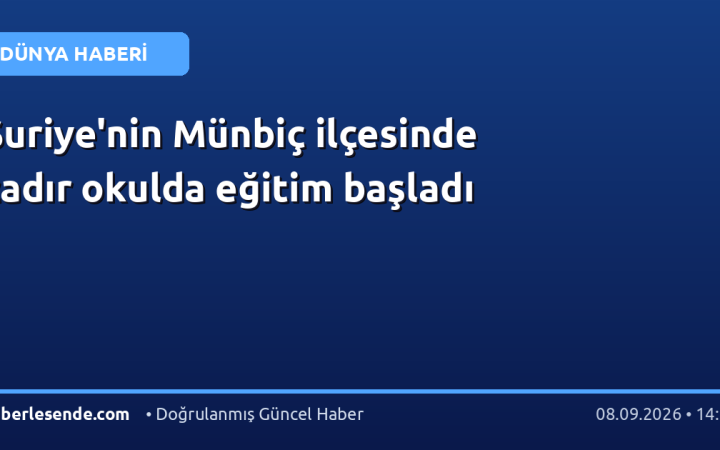 Suriye'nin Münbiç ilçesinde çadır okulda eğitim başladı