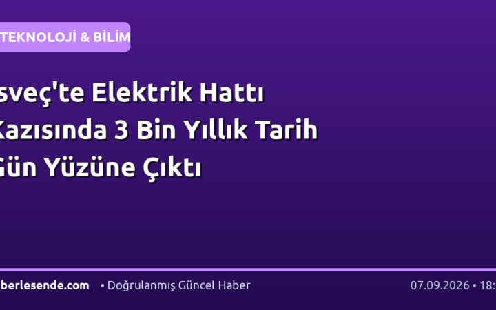İsveç'te Elektrik Hattı Kazısında 3 Bin Yıllık Tarih Gün Yüzüne Çıktı