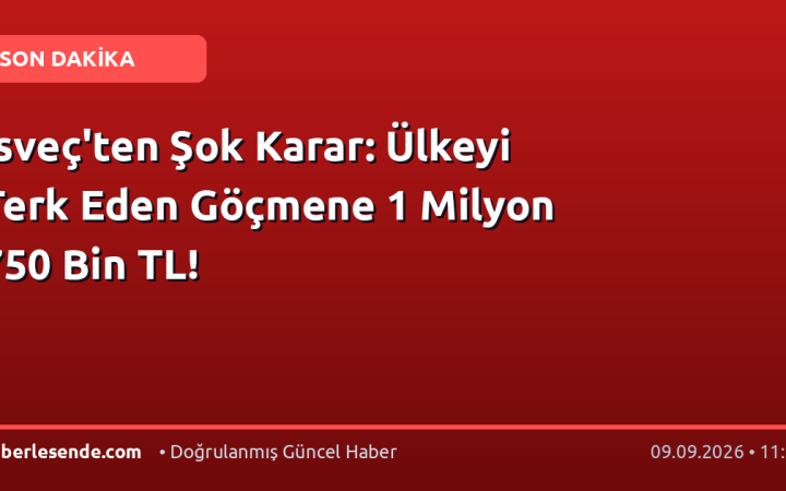 İsveç'ten Şok Karar: Ülkeyi Terk Eden Göçmene 1 Milyon 750 Bin TL!
