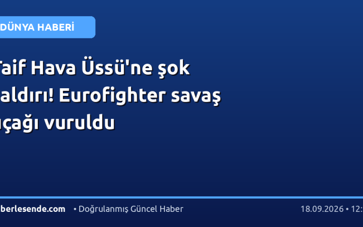 Taif Hava Üssü'ne şok saldırı! Eurofighter savaş uçağı vuruldu