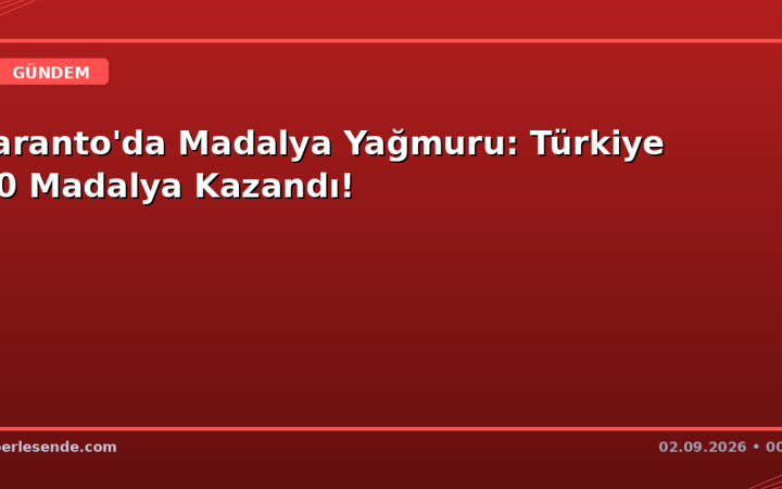 Taranto'da Madalya Yağmuru: Türkiye 10 Madalya Kazandı!