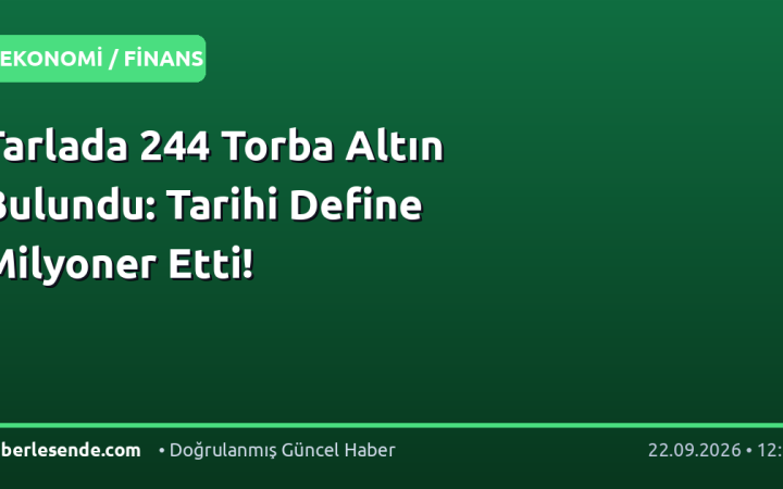 Tarlada 244 Torba Altın Bulundu: Tarihi Define Milyoner Etti!