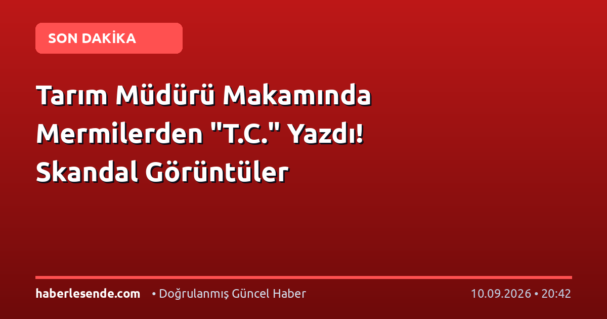 Tarım Müdürü Makamında Mermilerden "T.C." Yazdı! Skandal Görüntüler