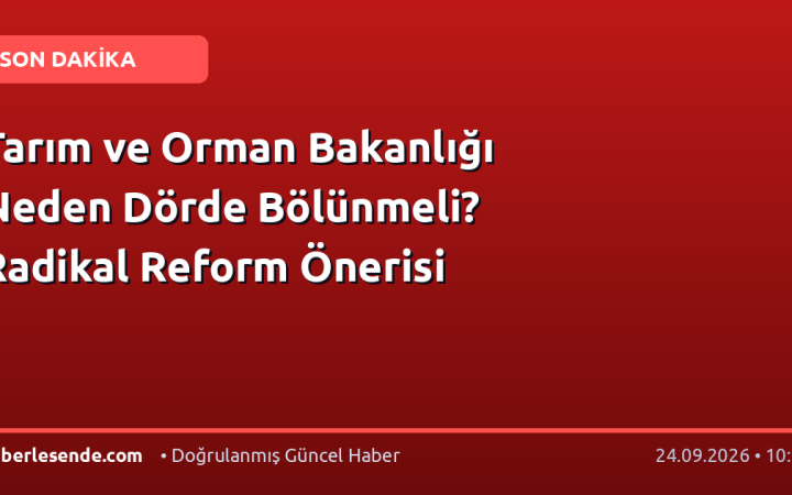 Tarım ve Orman Bakanlığı Neden Dörde Bölünmeli? Radikal Reform Önerisi